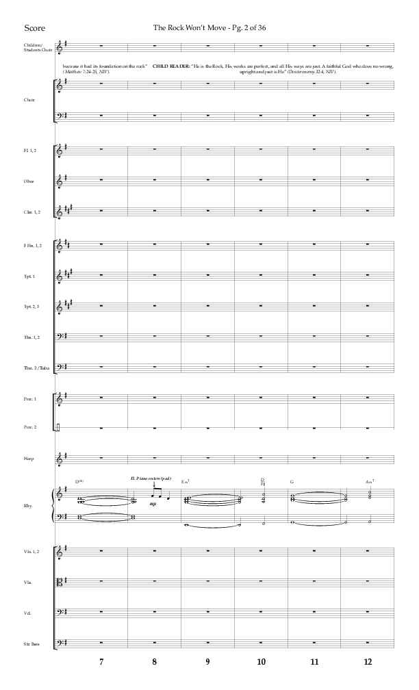 The Rock Won't Move (Choral Anthem SATB) Conductor's Score (Lifeway Choral / Arr. Danny Zaloudik)