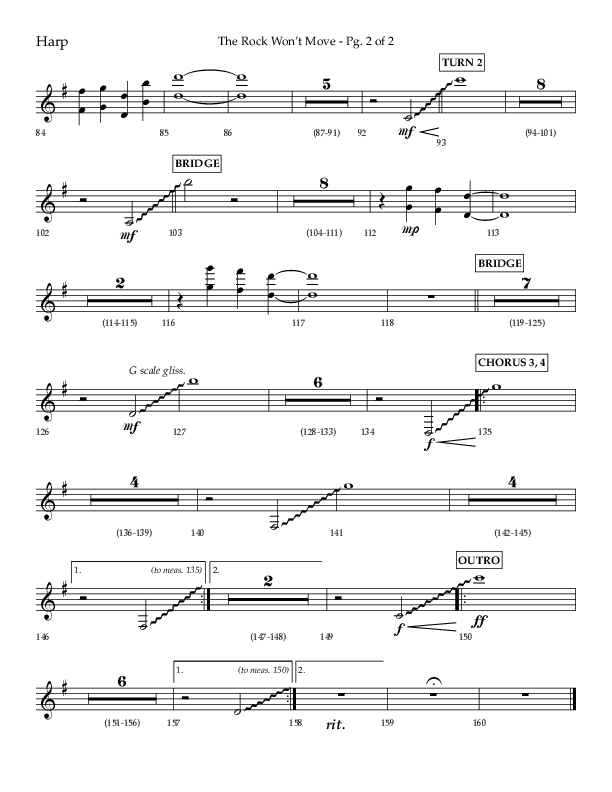 The Rock Won't Move (Choral Anthem SATB) Harp (Lifeway Choral / Arr. Danny Zaloudik)