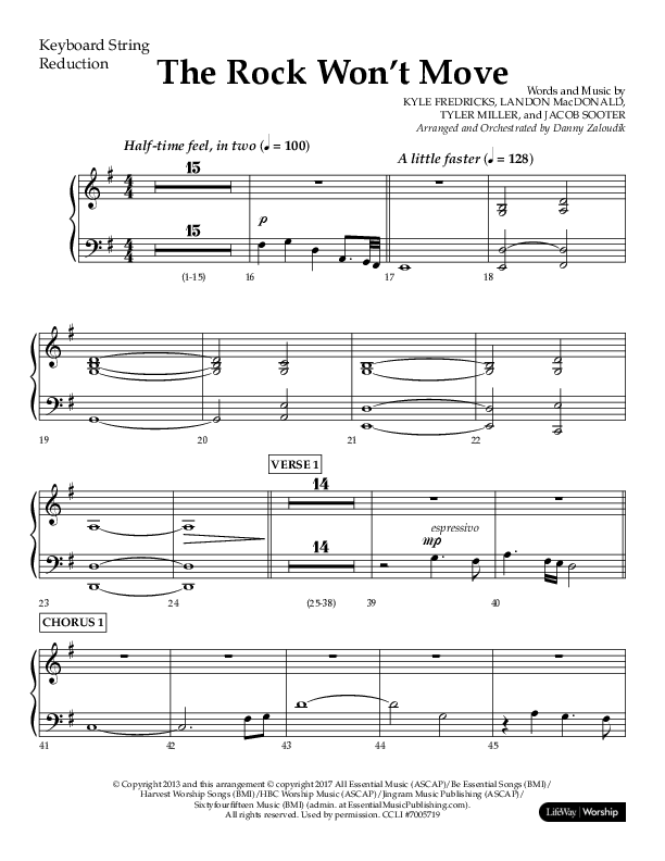 The Rock Won't Move (Choral Anthem SATB) String Reduction (Lifeway Choral / Arr. Danny Zaloudik)