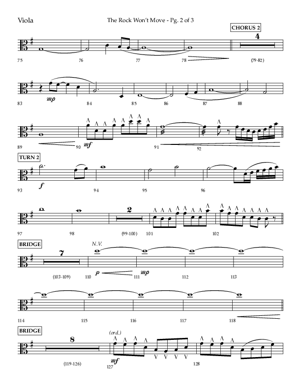 The Rock Won't Move (Choral Anthem SATB) Viola (Lifeway Choral / Arr. Danny Zaloudik)