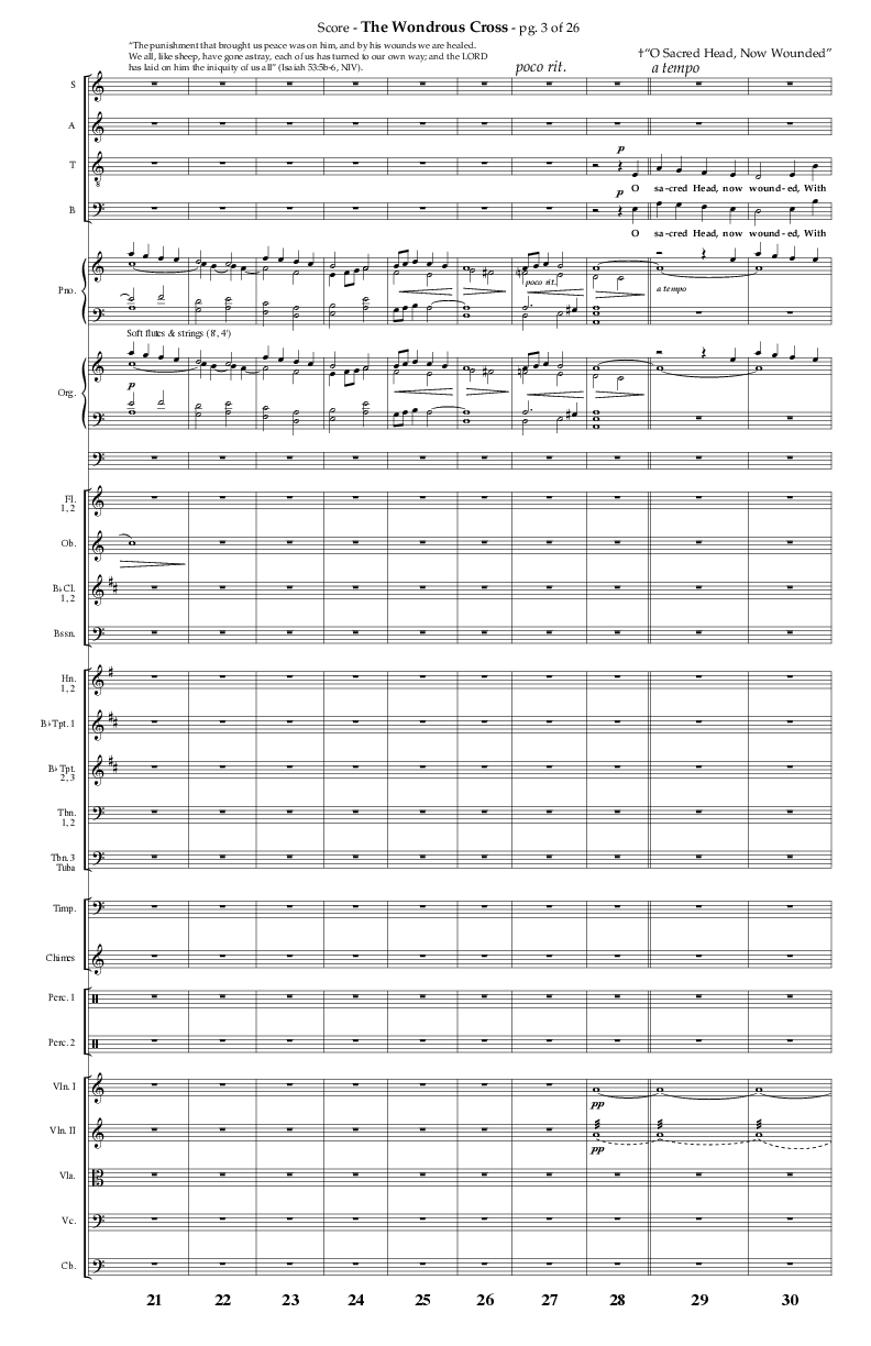 The Wondrous Cross (A Suite For Good Friday) (Choral Anthem SATB) Orchestration (Lifeway Choral / Arr. Philip Keveren)