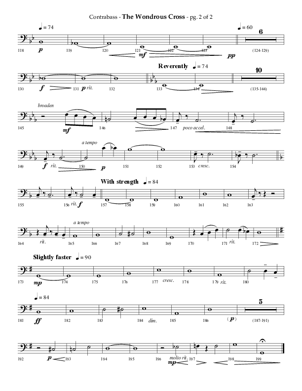 The Wondrous Cross (A Suite For Good Friday) (Choral Anthem SATB) Contrabass (Lifeway Choral / Arr. Philip Keveren)
