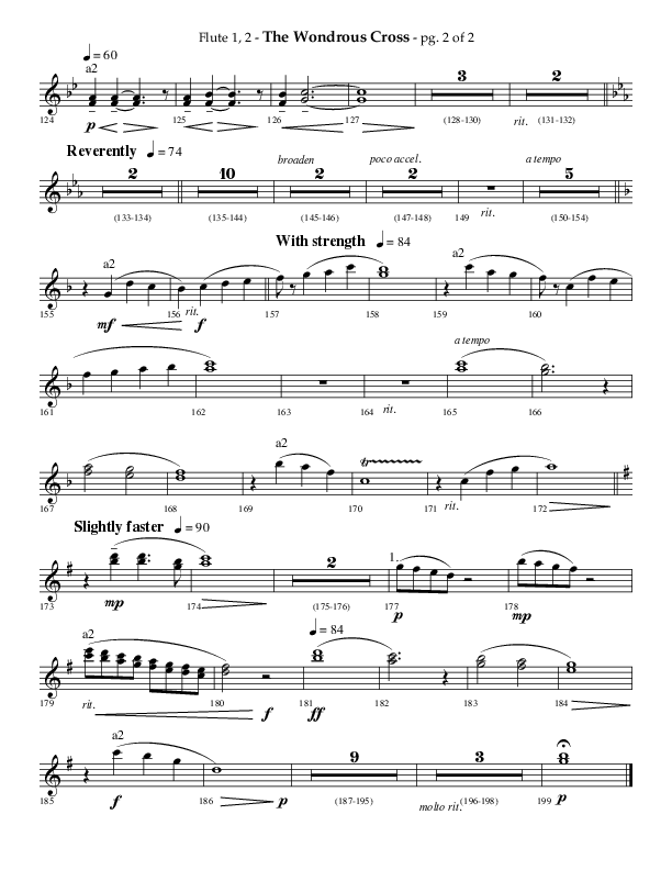 The Wondrous Cross (A Suite For Good Friday) (Choral Anthem SATB) Flute 1/2 (Lifeway Choral / Arr. Philip Keveren)