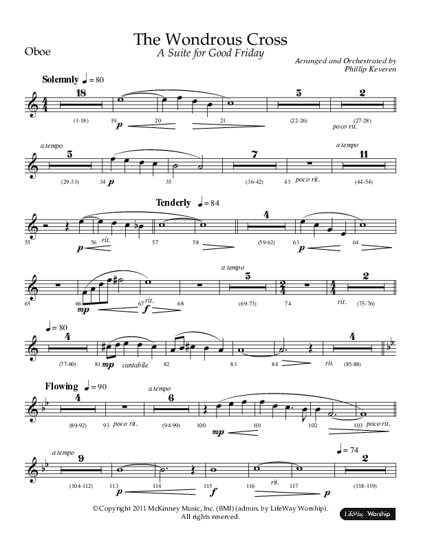 The Wondrous Cross (A Suite For Good Friday) (Choral Anthem SATB) Oboe (Lifeway Choral / Arr. Philip Keveren)