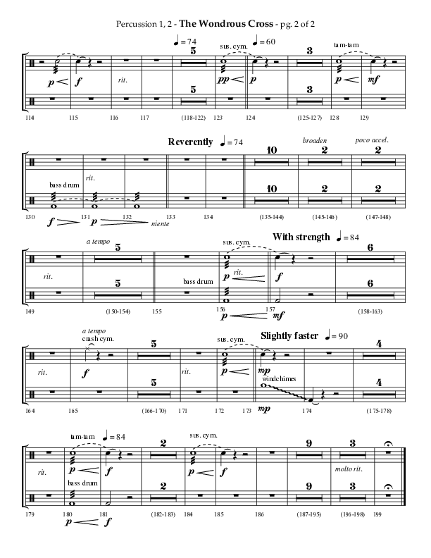 The Wondrous Cross (A Suite For Good Friday) (Choral Anthem SATB) Percussion 1/2 (Lifeway Choral / Arr. Philip Keveren)