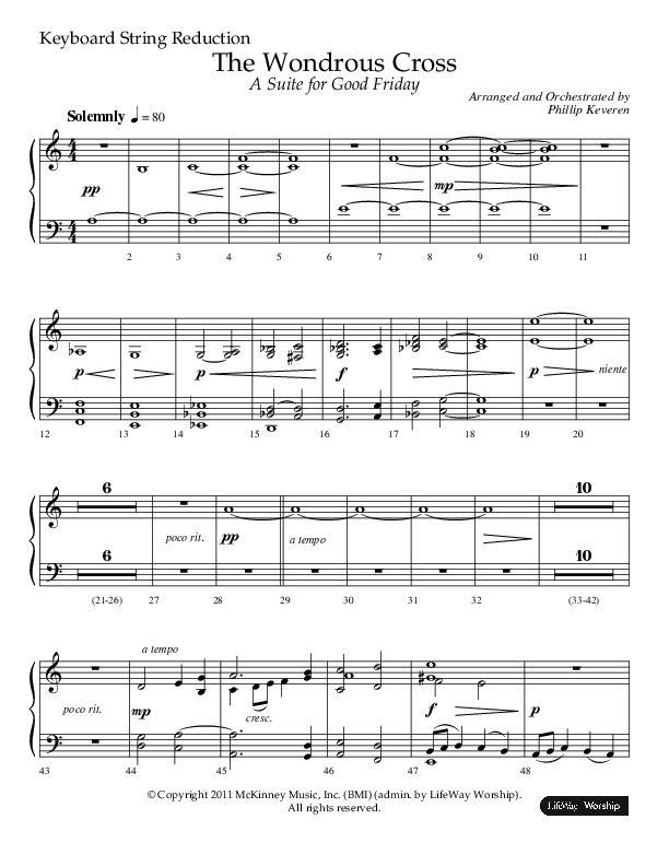 The Wondrous Cross (A Suite For Good Friday) (Choral Anthem SATB) String Reduction (Lifeway Choral / Arr. Philip Keveren)