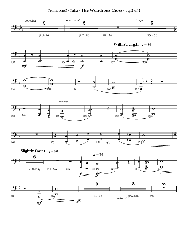 The Wondrous Cross (A Suite For Good Friday) (Choral Anthem SATB) Trombone 3/Tuba (Lifeway Choral / Arr. Philip Keveren)