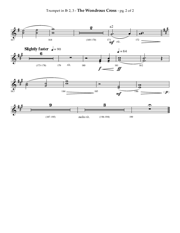 The Wondrous Cross (A Suite For Good Friday) (Choral Anthem SATB) Trumpet 2/3 (Lifeway Choral / Arr. Philip Keveren)
