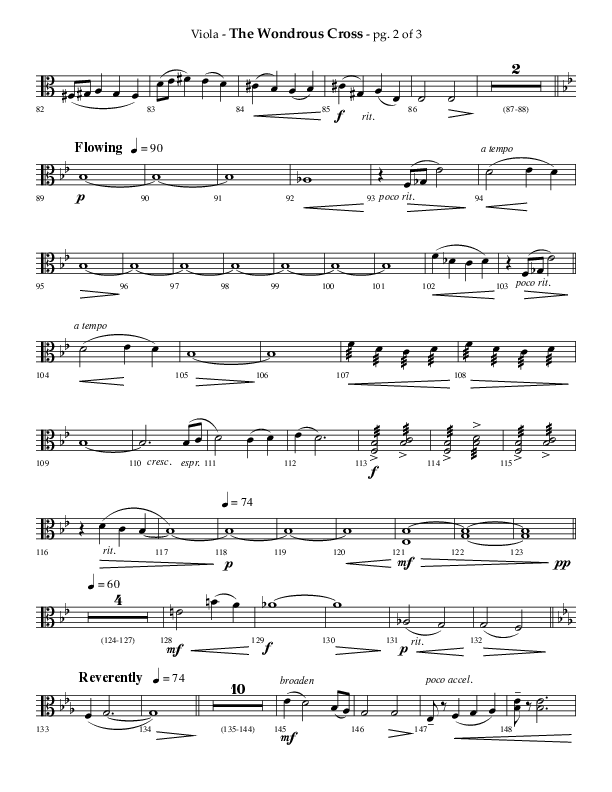 The Wondrous Cross (A Suite For Good Friday) (Choral Anthem SATB) Viola (Lifeway Choral / Arr. Philip Keveren)