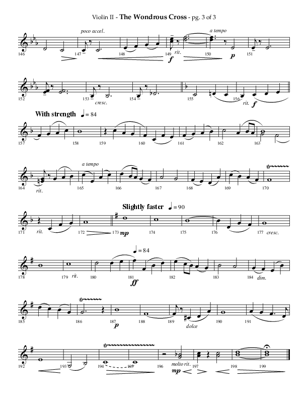 The Wondrous Cross (A Suite For Good Friday) (Choral Anthem SATB) Violin 2 (Lifeway Choral / Arr. Philip Keveren)