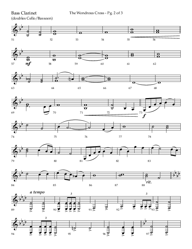 The Wondrous Cross (Choral Anthem SATB) Bass Clarinet (Lifeway Choral / Arr. Bradley Knight)