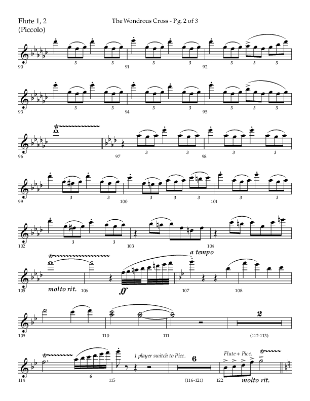 The Wondrous Cross (Choral Anthem SATB) Flute 1/2 (Lifeway Choral / Arr. Bradley Knight)