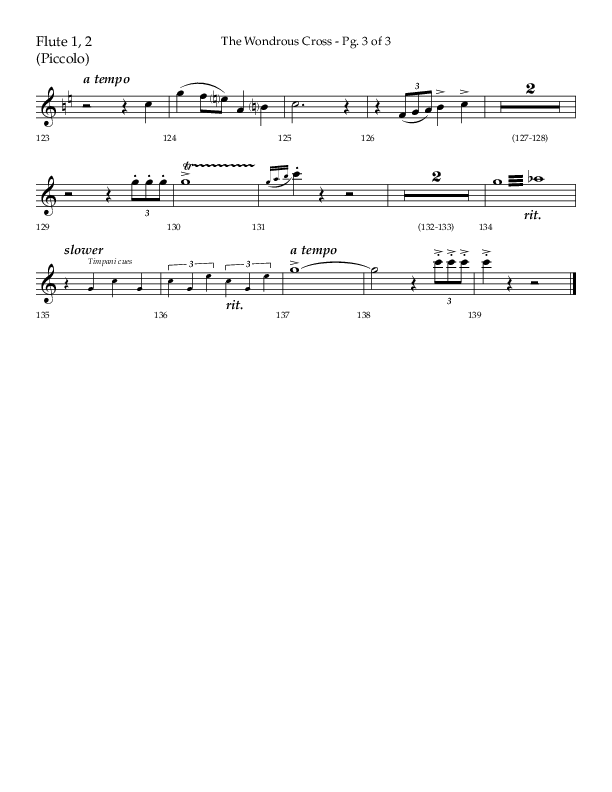 The Wondrous Cross (Choral Anthem SATB) Flute 1/2 (Lifeway Choral / Arr. Bradley Knight)