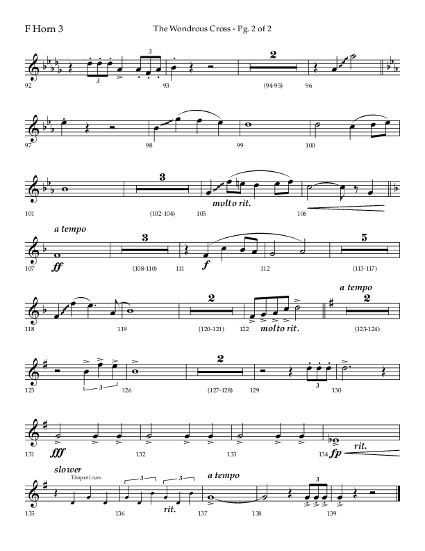 The Wondrous Cross (Choral Anthem SATB) French Horn 3 (Lifeway Choral / Arr. Bradley Knight)