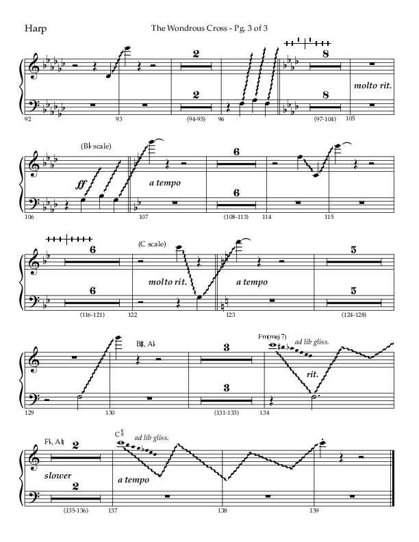 The Wondrous Cross (Choral Anthem SATB) Harp (Lifeway Choral / Arr. Bradley Knight)