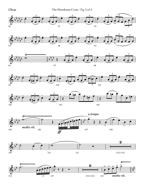 The Wondrous Cross (Choral Anthem SATB) Oboe (Lifeway Choral / Arr. Bradley Knight)