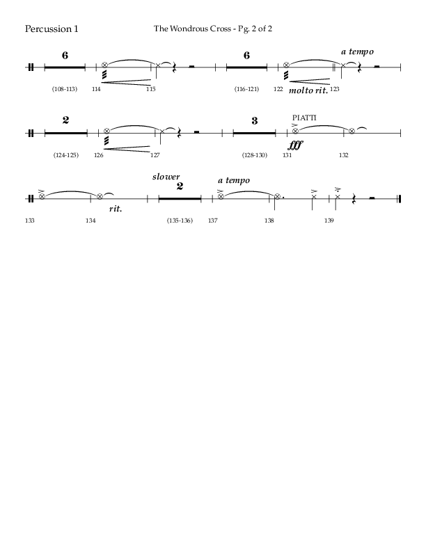 The Wondrous Cross (Choral Anthem SATB) Percussion 1/2 (Lifeway Choral / Arr. Bradley Knight)