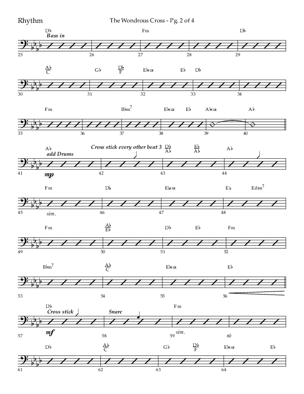 The Wondrous Cross (Choral Anthem SATB) Rhythm Chart (Lifeway Choral / Arr. Bradley Knight)