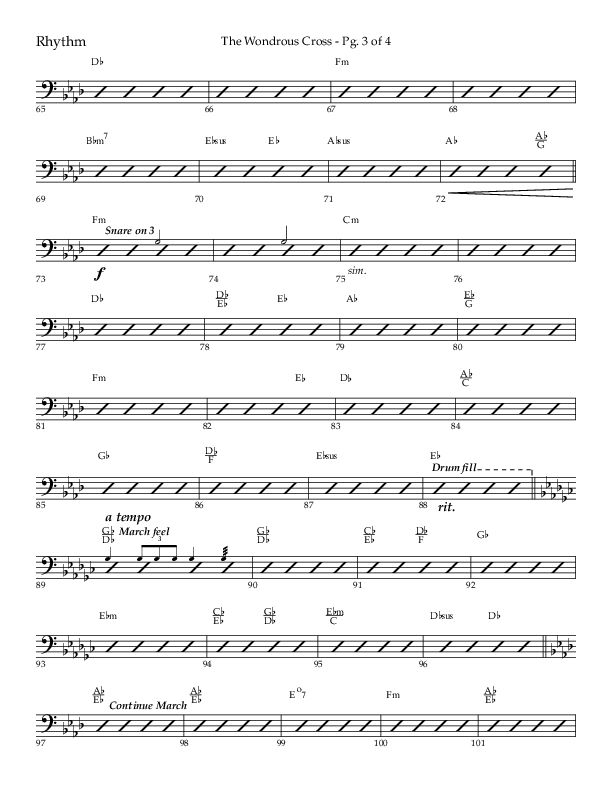 The Wondrous Cross (Choral Anthem SATB) Rhythm Chart (Lifeway Choral / Arr. Bradley Knight)