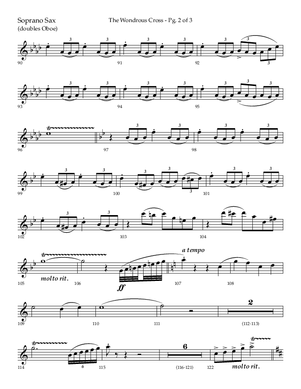 The Wondrous Cross (Choral Anthem SATB) Soprano Sax (Lifeway Choral / Arr. Bradley Knight)