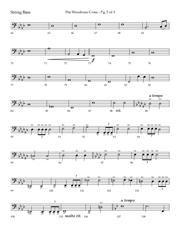 The Wondrous Cross (Choral Anthem SATB) String Bass (Lifeway Choral / Arr. Bradley Knight)