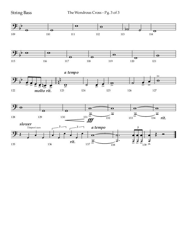 The Wondrous Cross (Choral Anthem SATB) String Bass (Lifeway Choral / Arr. Bradley Knight)