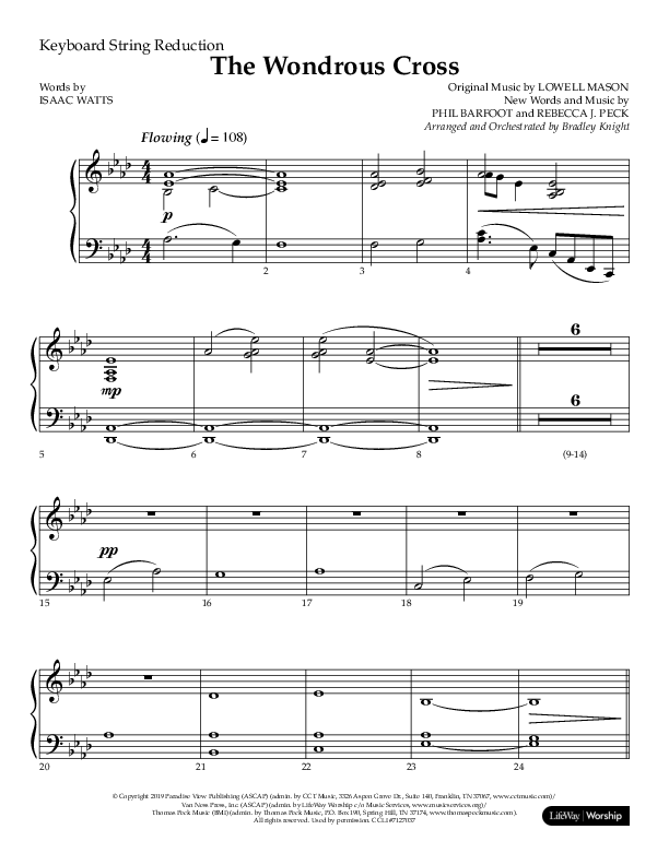 The Wondrous Cross (Choral Anthem SATB) String Reduction (Lifeway Choral / Arr. Bradley Knight)