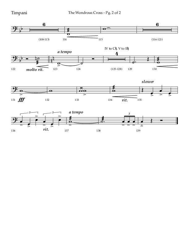 The Wondrous Cross (Choral Anthem SATB) Timpani (Lifeway Choral / Arr. Bradley Knight)