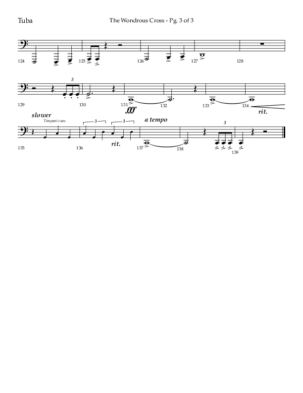 The Wondrous Cross (Choral Anthem SATB) Tuba (Lifeway Choral / Arr. Bradley Knight)