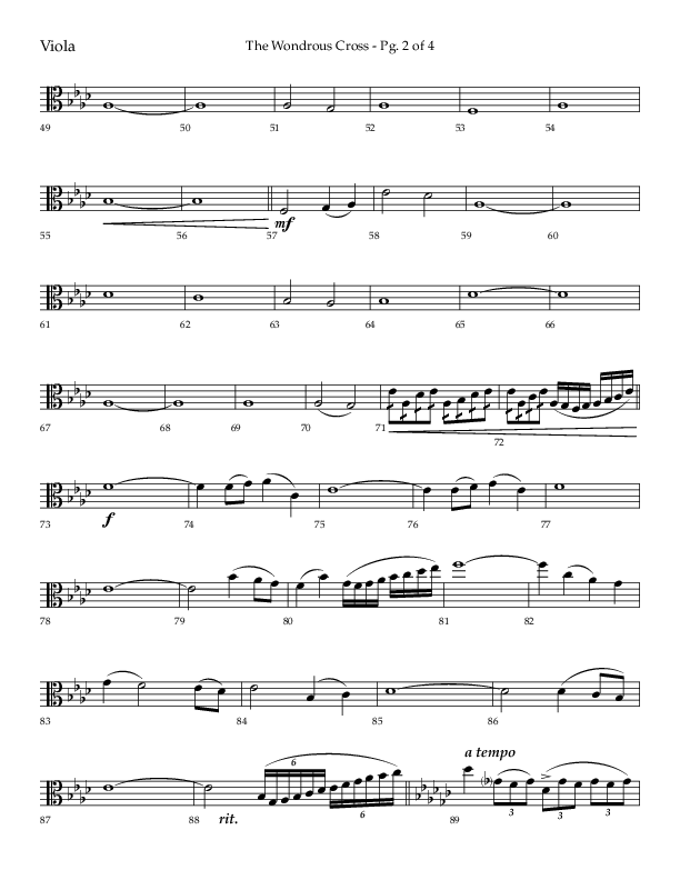 The Wondrous Cross (Choral Anthem SATB) Viola (Lifeway Choral / Arr. Bradley Knight)