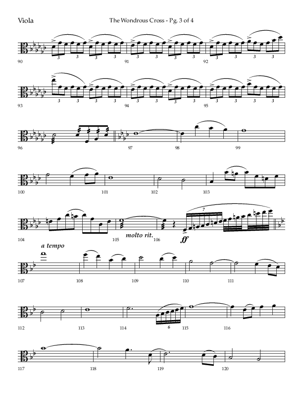 The Wondrous Cross (Choral Anthem SATB) Viola (Lifeway Choral / Arr. Bradley Knight)