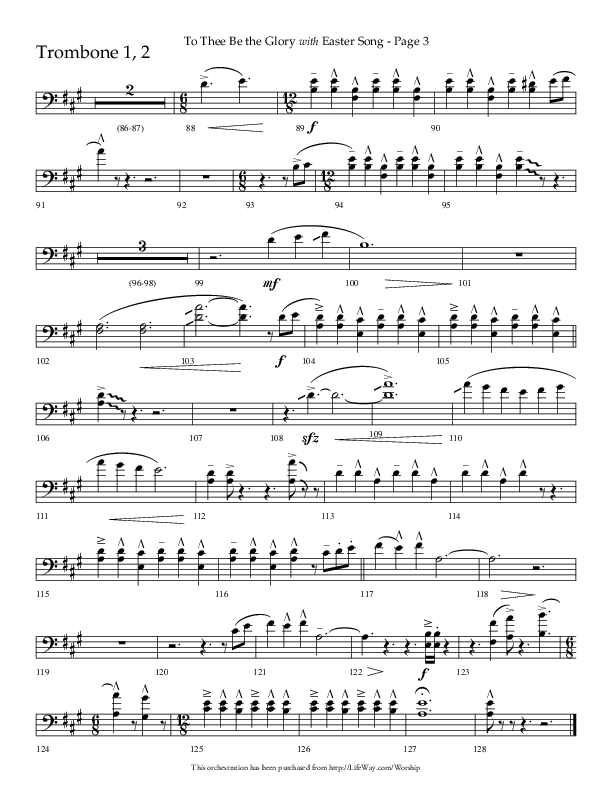 To Thee Be the Glory with Easter Song (Choral Anthem SATB) Trombone 1/2 (Lifeway Choral / Arr. Linda McCrary-Fisher / Arr. Tommy Walker)