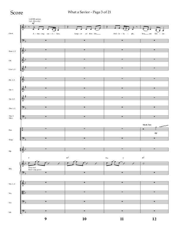 What A Savior (Choral Anthem SATB) Orchestration (Lifeway Choral / Arr. David Wise / Orch. David Shipps)