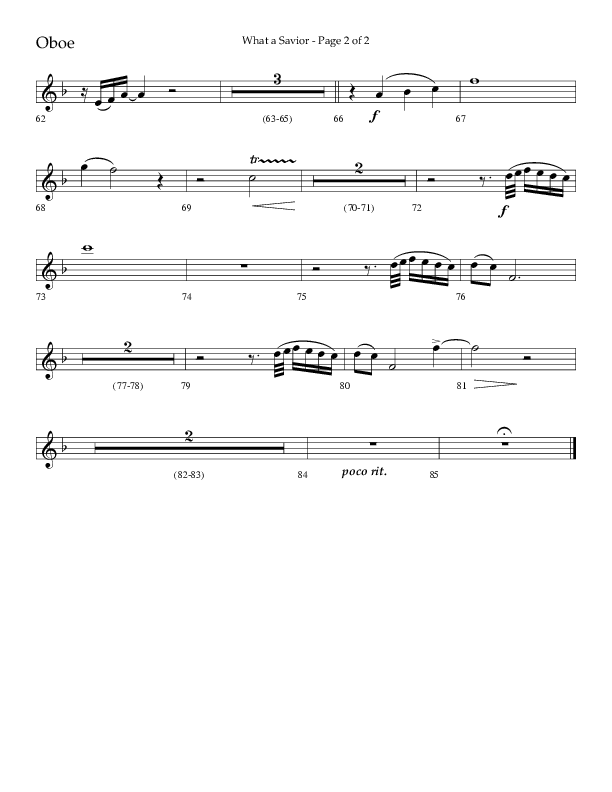 What A Savior (Choral Anthem SATB) Oboe (Lifeway Choral / Arr. David Wise / Orch. David Shipps)