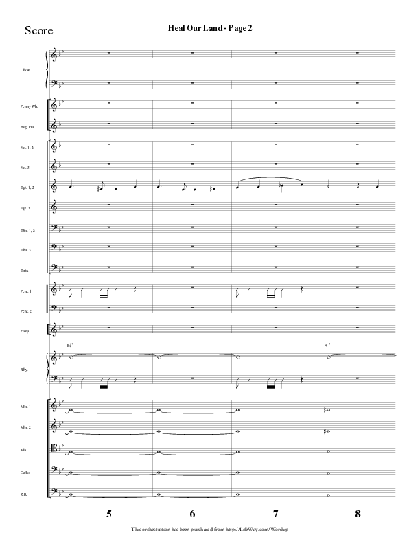 Heal Our Land (Choral Anthem SATB) Orchestration (Lifeway Choral / Arr. Dave Williamson)
