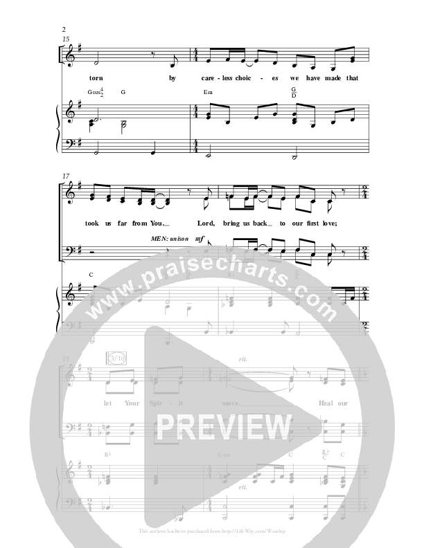 Heal Our Land (Choral Anthem SATB) Anthem (SATB/Piano) (Lifeway Choral / Arr. Dave Williamson)