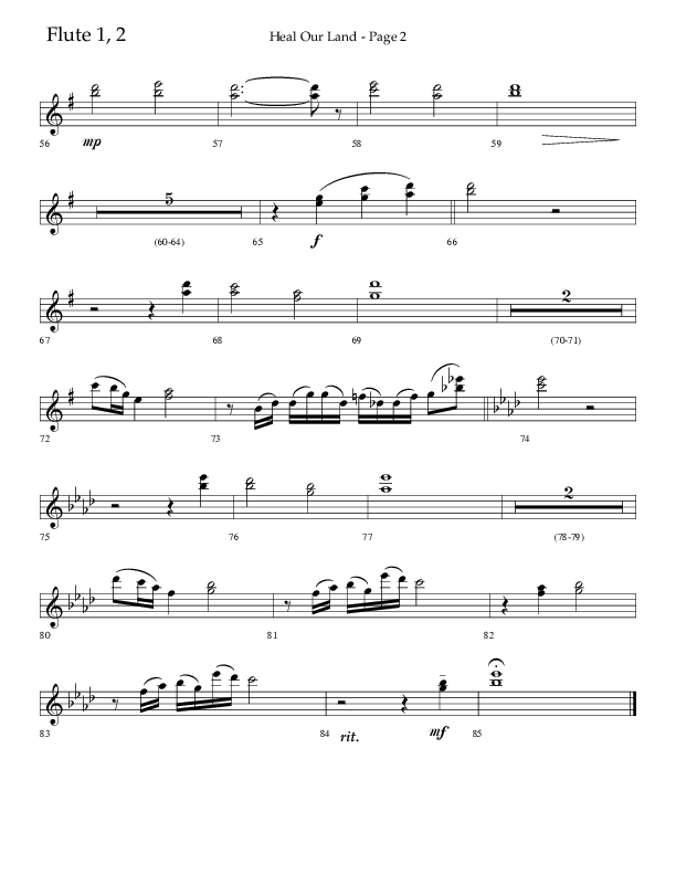 Heal Our Land (Choral Anthem SATB) Flute 1/2 (Lifeway Choral / Arr. Russell Mauldin)