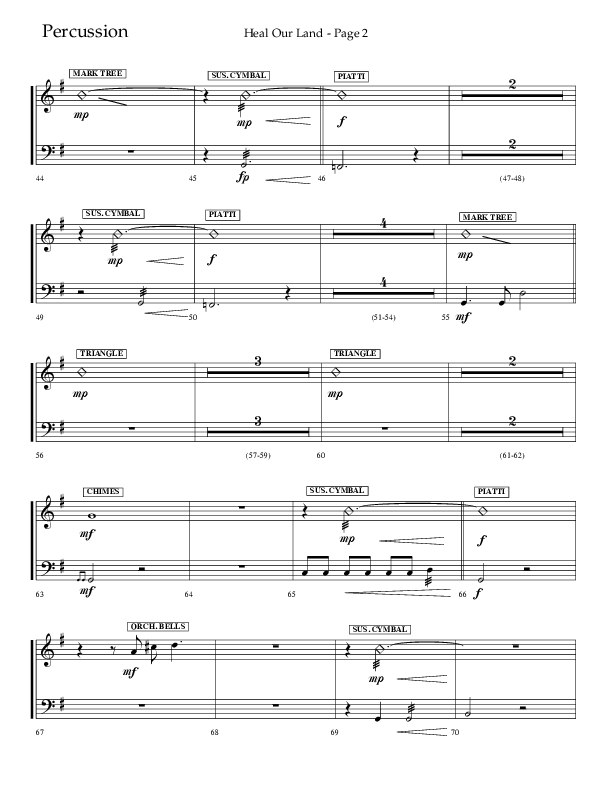 Heal Our Land (Choral Anthem SATB) Percussion (Lifeway Choral / Arr. Russell Mauldin)