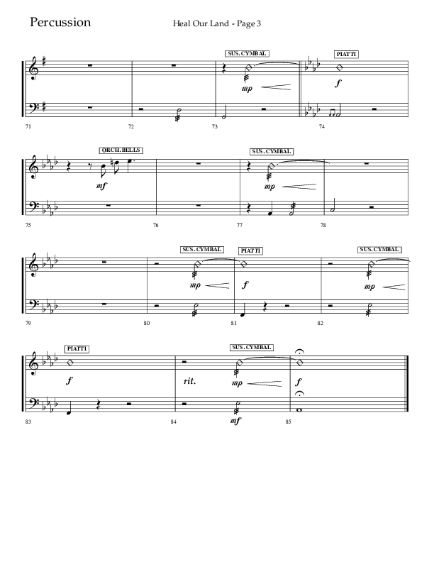 Heal Our Land (Choral Anthem SATB) Percussion (Lifeway Choral / Arr. Russell Mauldin)