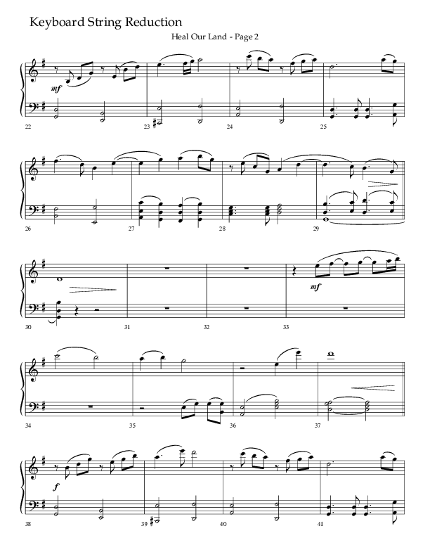 Heal Our Land (Choral Anthem SATB) String Reduction (Lifeway Choral / Arr. Russell Mauldin)