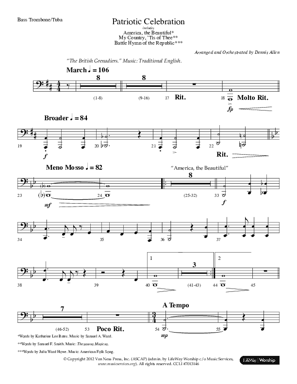 Patriotic Celebration (Choral Anthem SATB) Orchestration (Lifeway Choral / Arr. Dennis Allen)