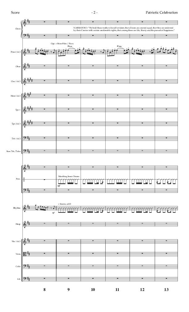 Patriotic Celebration (Choral Anthem SATB) Conductor's Score (Lifeway Choral / Arr. Dennis Allen)