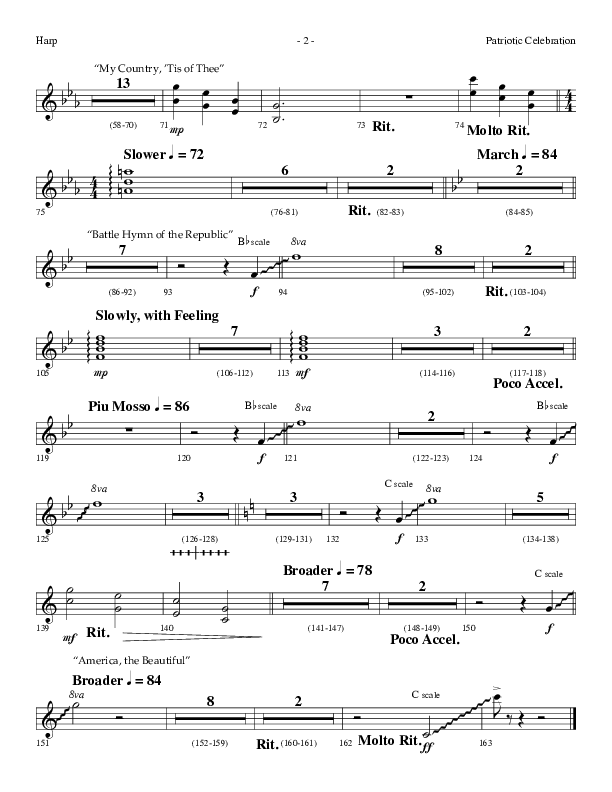 Patriotic Celebration (Choral Anthem SATB) Harp (Lifeway Choral / Arr. Dennis Allen)