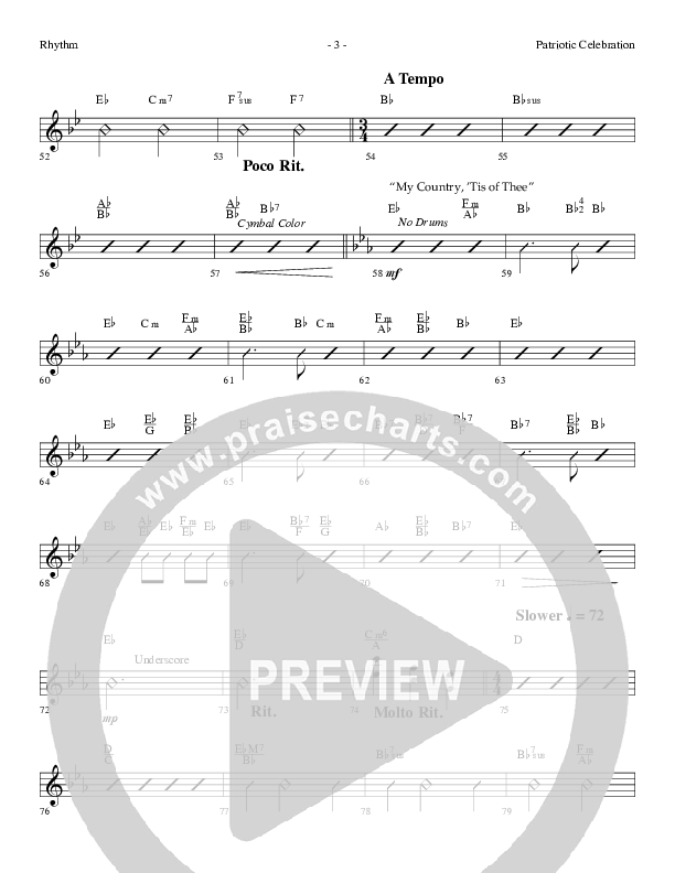 Patriotic Celebration (Choral Anthem SATB) Lead Melody & Rhythm (Lifeway Choral / Arr. Dennis Allen)