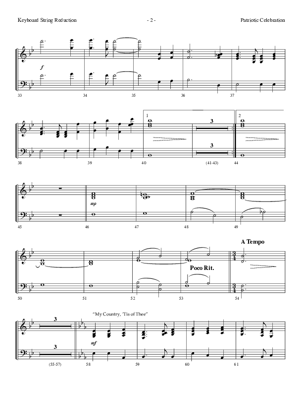 Patriotic Celebration (Choral Anthem SATB) String Reduction (Lifeway Choral / Arr. Dennis Allen)