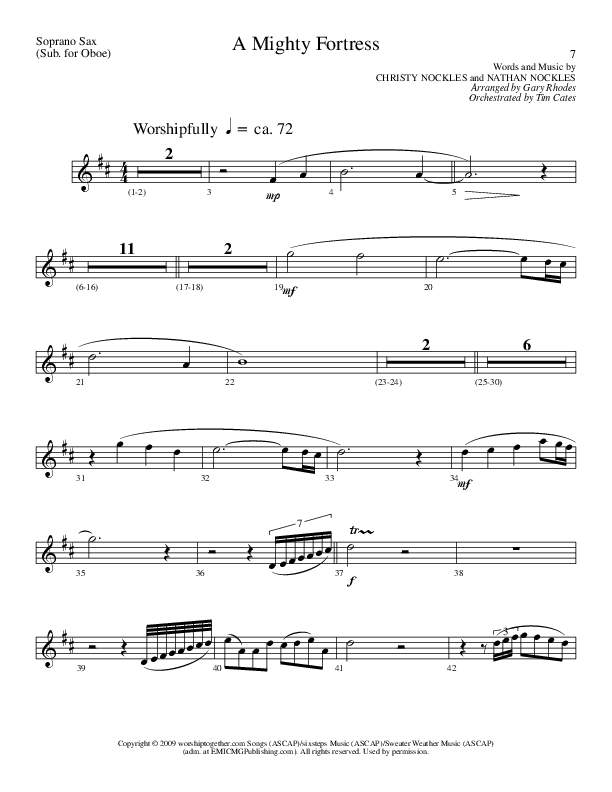A Mighty Fortress (Choral Anthem SATB) Soprano Sax (Lillenas Choral / Arr. Gary Rhodes / Orch. Tim Cates)