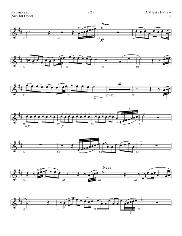 A Mighty Fortress (Choral Anthem SATB) Soprano Sax (Lillenas Choral / Arr. Gary Rhodes / Orch. Tim Cates)