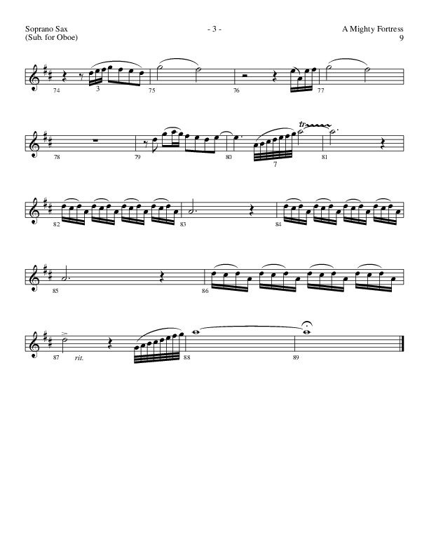 A Mighty Fortress (Choral Anthem SATB) Soprano Sax (Lillenas Choral / Arr. Gary Rhodes / Orch. Tim Cates)