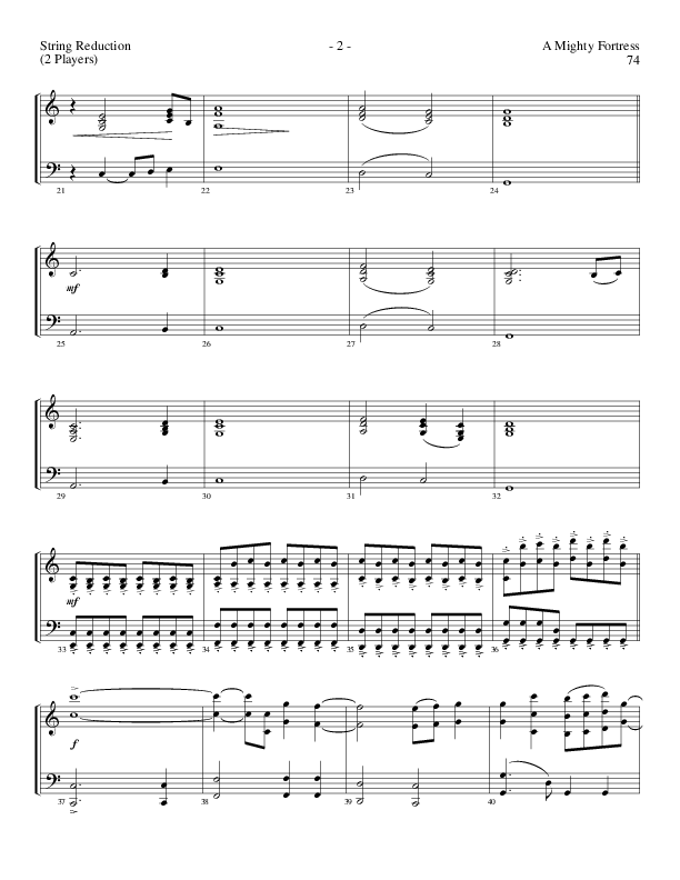A Mighty Fortress (Choral Anthem SATB) String Reduction (Lillenas Choral / Arr. Gary Rhodes / Orch. Tim Cates)