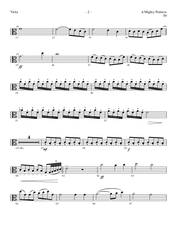 A Mighty Fortress (Choral Anthem SATB) Viola (Lillenas Choral / Arr. Gary Rhodes / Orch. Tim Cates)